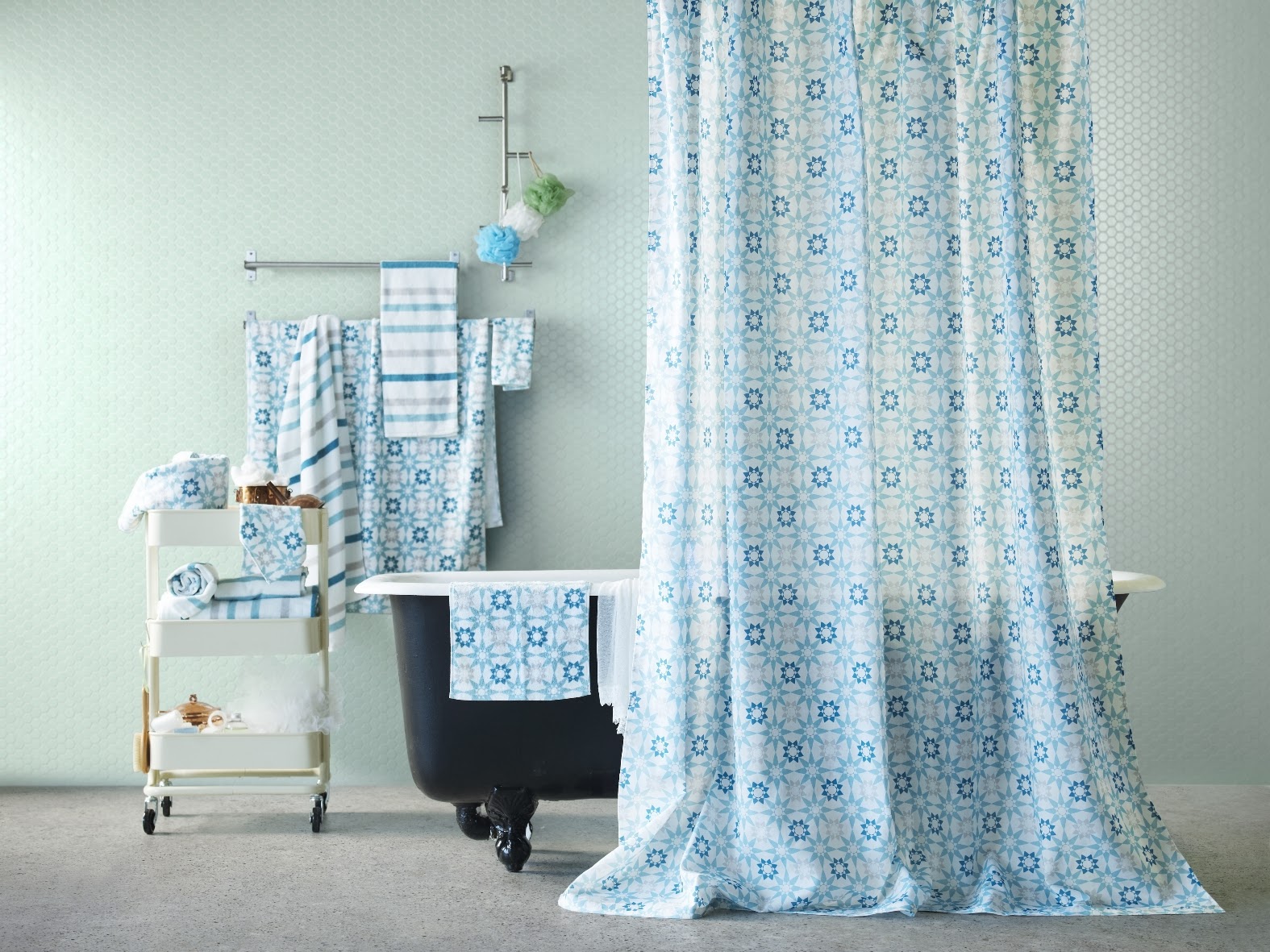 fabric curtain for bathroom photo