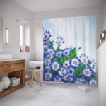 fabric curtain for bathroom photo printing