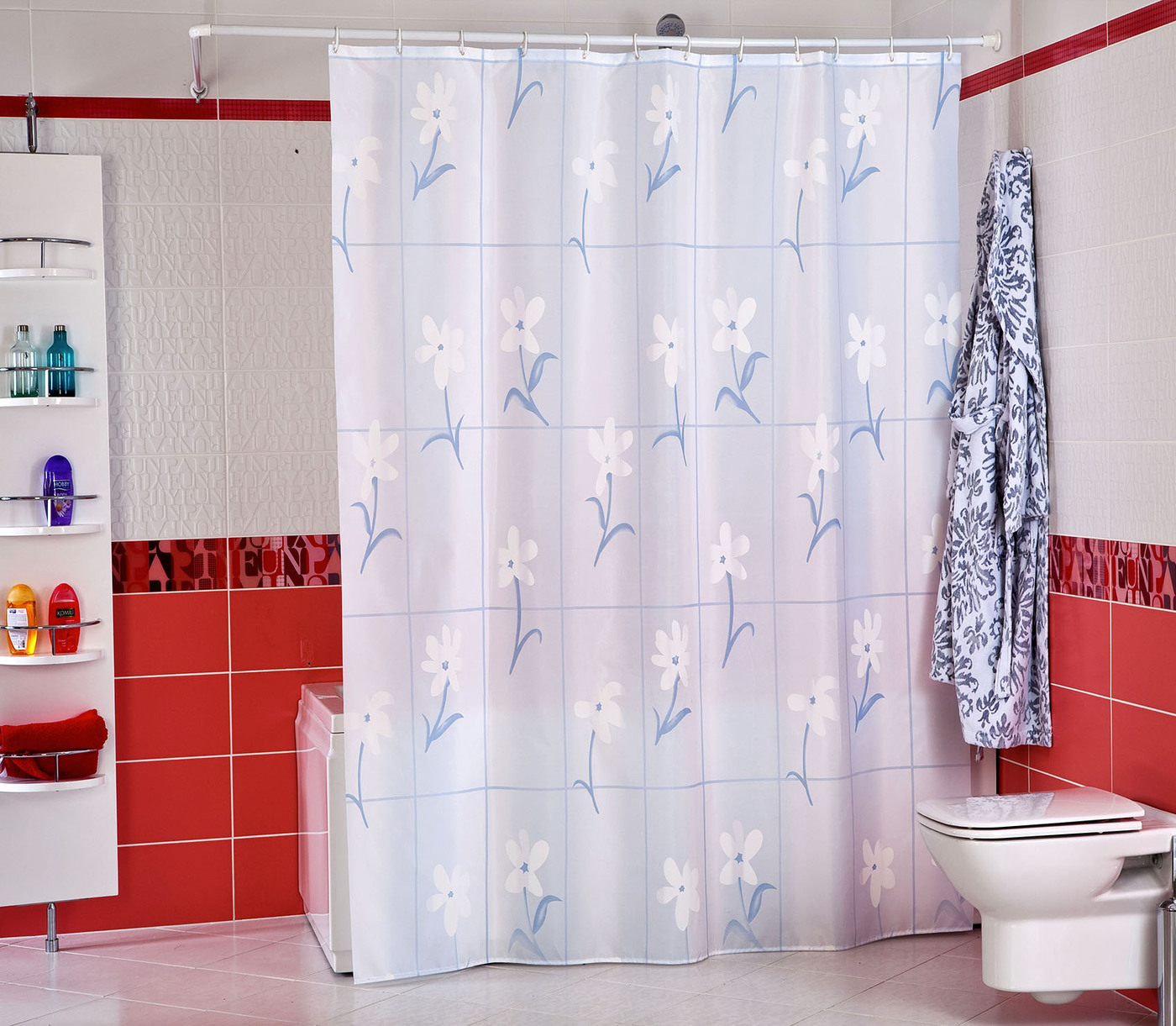 fabric curtain for bathroom design ideas