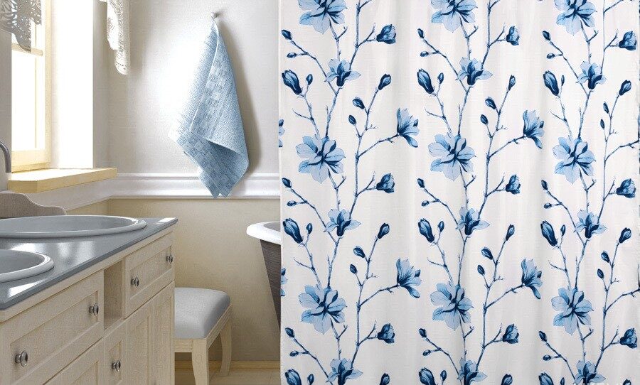 fabric curtain for bathroom ideas