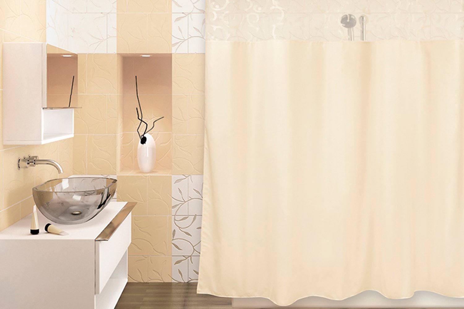 fabric curtain for bathroom photo ideas