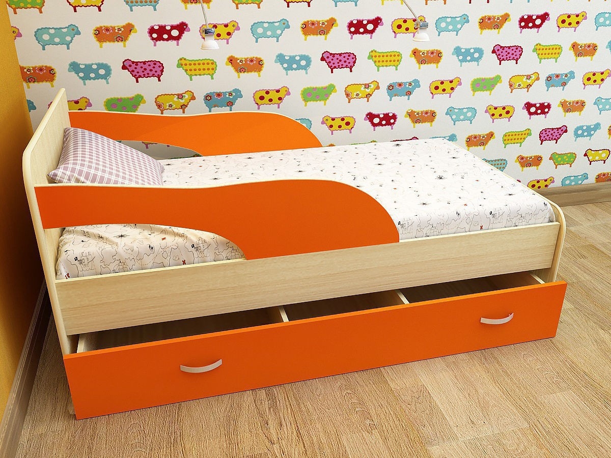 cot with orange sides