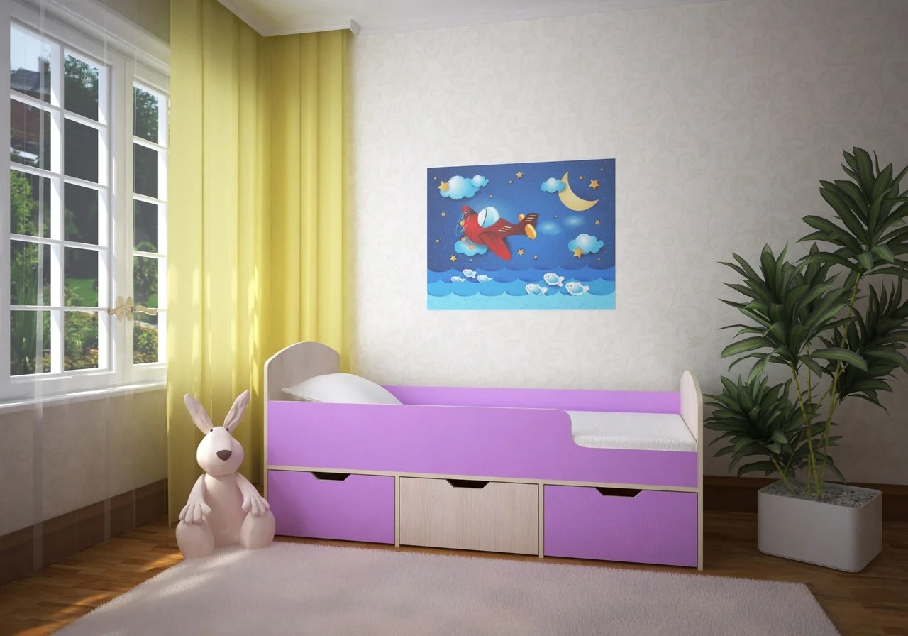 bed for the child in the bedroom