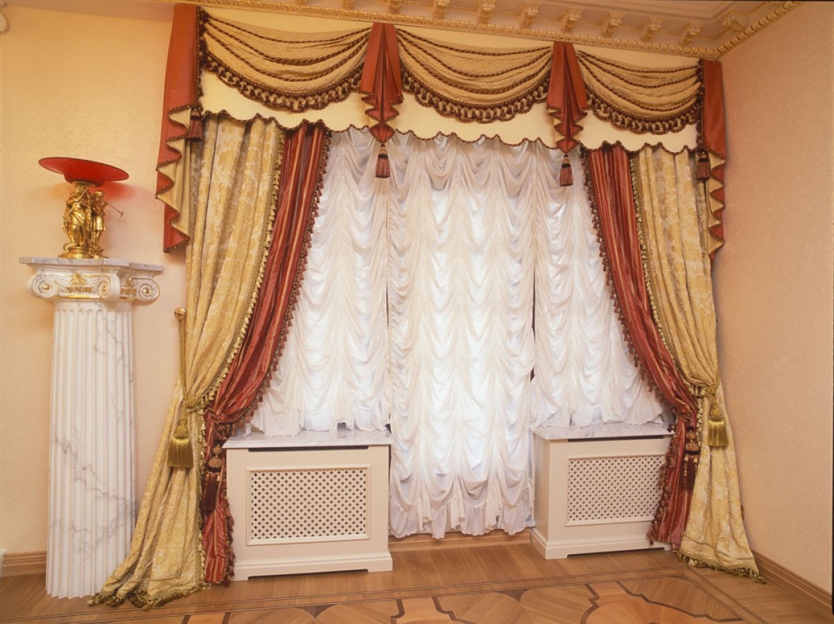 french curtains in the living room