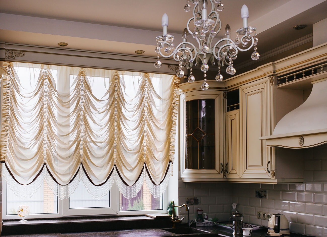 French curtain in the kitchen