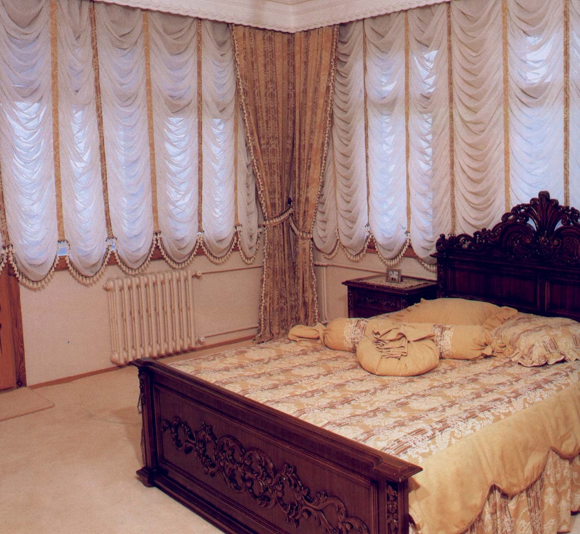 French curtains in the bedroom