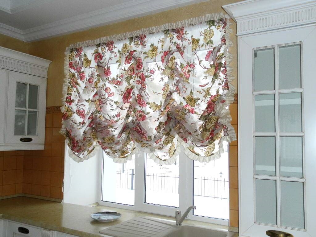 decor of French curtains