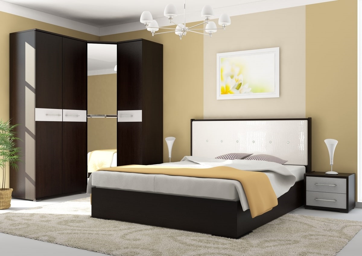 bedroom with wenge furniture