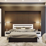 wenge furniture in the bedroom with nightlights