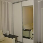 gray wardrobe with mirror