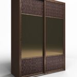 armoire noire avec rotin