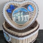 box wicker heart blue