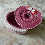 box wicker heart pink