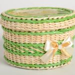 wicker box light green