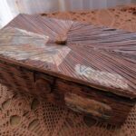 brown wicker newspaper box