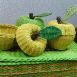 wicker box yellow apples