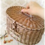 wicker box beige