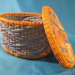 wicker box yellow