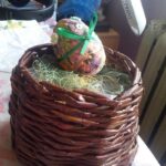 wicker box with egg