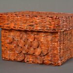 box wicker square brown