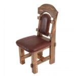 wooden leather chair