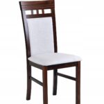 wooden chair with white back