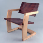 burgundy wooden chair