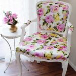 wooden chair with flowers