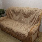 beige double-sided bedspread