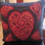 pillow with embroidery Heart