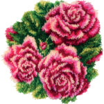 beautiful roses in carpet embroidery