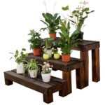 shelf for flowers in the form of a bench