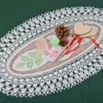 oval napkin with embroidery