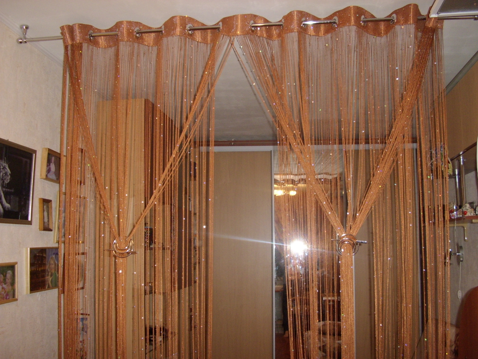 thread curtains on eyelets