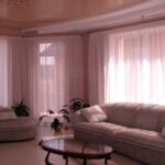 combination of curtains and sofas