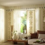 Japanese curtains in beige tones