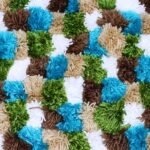 chic fluffy rug made of yarn leftovers