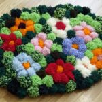 fluffy rug made of pompons