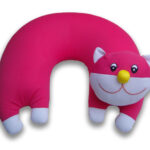 pillow under the head pink cat