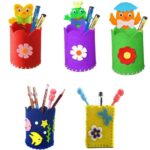 pencil holders made of felt and colored paper