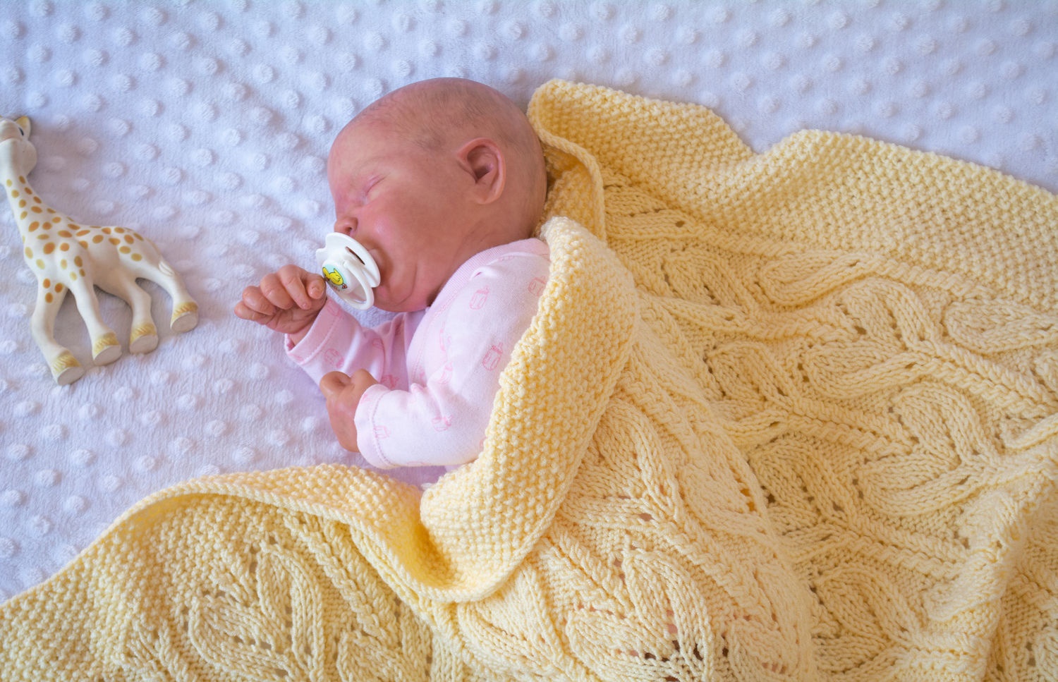 Yellow blanket for a newborn