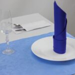 blue napkin-candle