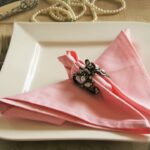 pink napkin with clip