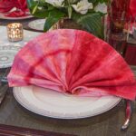 pink napkin fan