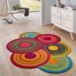 multicolored crochet rug