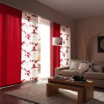 red curtains