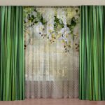 tulle and green curtains