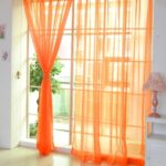 orange curtains