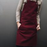 burgundy stylish apron