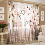 transparent curtains with a pattern